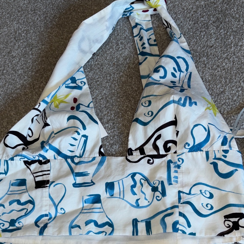 Zara Women's Blue and White Patterned Skirt Set Sz M NWT - Picture 10 of 16